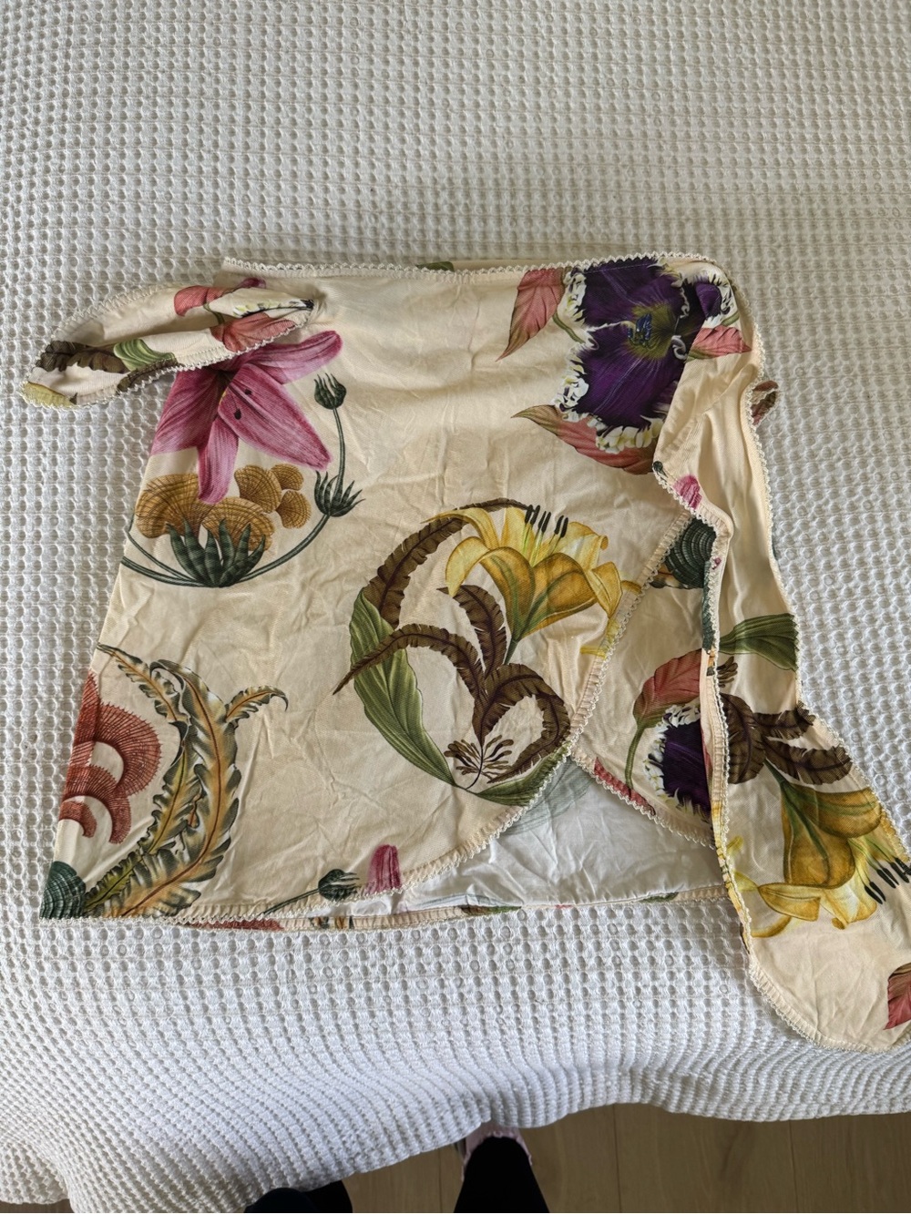 Agua by Agua Bendita Cream Floral Wrap Mini Skirt - Picture 4 of 4